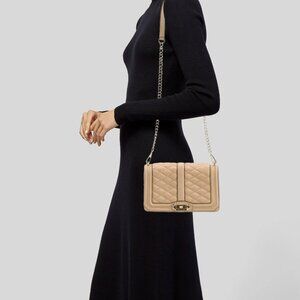 Rebecca Minkoff Love Crossbody Tan Quilted Shoulder Bag